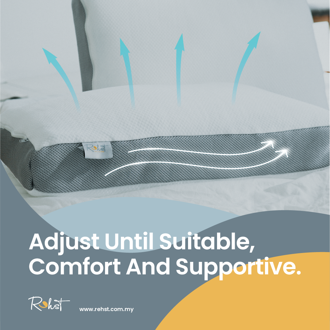 Rehst Adjustable Comfort Pillow x 2