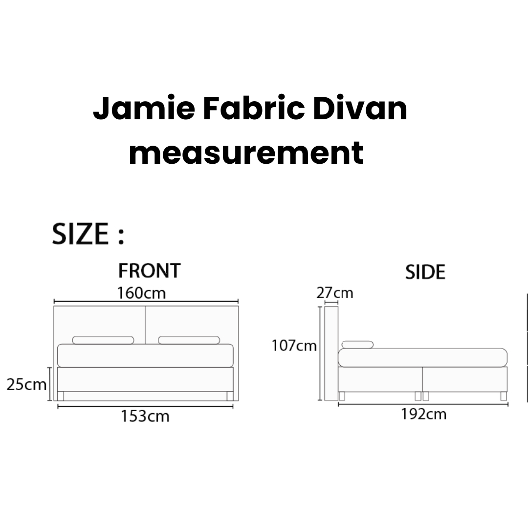 Jamie's Pillow Fabric Divan